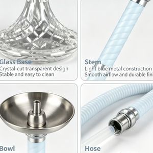 Juego de Fumar Shisha de Acero Inoxidable de Alta Calidad, Edición Aeon 4, 48 cm, Venta al Por Mayor - Product Image 6