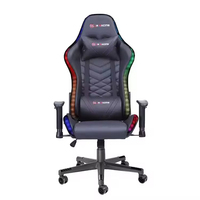 Chaise de jeu ergonomique moderne avec éclairage RGB, fonction massage en cuir PU