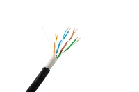 Cable de red cat5e utp para exteriores, 24AWG BC/CCA/CCS, impermeable, pvc + pe, doble chaqueta, bajo nivel de protección