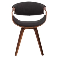 Chaises de salle à manger pivotantes en rotin et noyer VL en promotion, ergonomiques avec dossier en cannage, accoudoirs courbés et structure en bois courbé