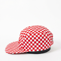 Casquette en toile à 5 panneaux Red Square avec broderie à carreaux, style hip-hop, sport, mode, sports de plein air, voyage, ski, unisexe, casquette de camping