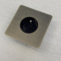 Prise murale française double pôle 16A 86 250V rétro avec installation murale, lumière USB, cadre en acier inoxydable bronze vert, norme britannique