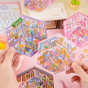 Lindo cuento de hadas Scenic Cottage 3D pegatinas manual miniatura DIY escena pegatinas para niños regalos - Product Image 3