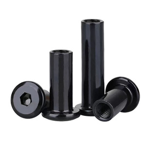 Baiguluo M6 Black Zinc Plated Internal Hex Clamp Nuts Carbon Steel High Strength <b>Fasteners</b> For Standard Applications - Product Image 3