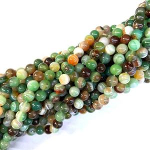 Cuentas de Ágata Ónix Rayada Amarillo-Verde Natural de 4mm, 6mm, 8mm, 10mm, Cuentas Sueltas de Piedra Preciosa Brillante - Product Image 3