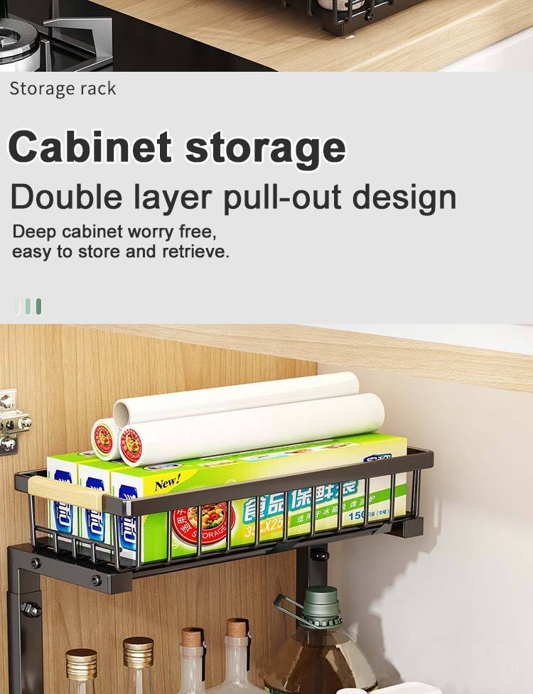 Organizer Per Spezie LIANTRAL - 2 Portaspezie A 4 Ripiani Estraibili, In Legno E Metallo, Colore Naturale E Nero