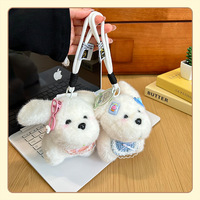 Stock d'usine, vente en gros personnalisée : Adorable poupée en peluche chien diamant, porte-clés de dessin animé pour animaux de compagnie, ornement suspendu pour cadeaux de couple