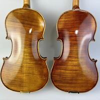 Professional High Quality Violin Alto Solid Spruce Flame Maple Steel String Ebony Fingerboard Brown Antique Finish Oblong Foam