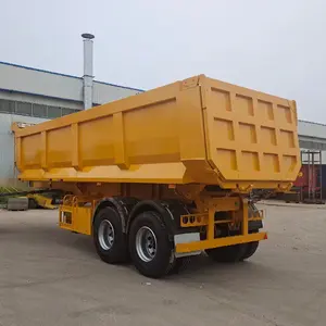 Automatische Dump 2 Assen 3 Assen Fabriek Directe Verkoop Boerderij Trailer Hydraulische Stortplaats Rupsbanden Semi Achterste Dump Trailer Te Koop