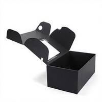 Boîte cadeau personnalisée en papier carré noir avec finition mate Fermeture magnétique personnalisable avec impression UV 4C et ruban pour l'affichage