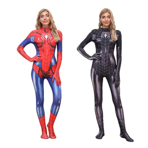 Toptan kırmızı/siyah Spiderwoman kostüm TV & film karakter Spiderwoman kostüm cadılar bayramı kız süper kahraman Cosplay