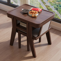 Combinaison table et chaise de balcon en bois massif, bureau de petite taille, table basse, ensemble de trois pièces, petite table moderne pour la maison