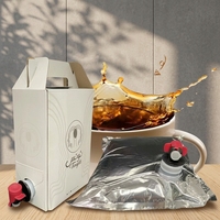 Sac aseptique 2L Bag in Box (BIB) pour café, vin, boissons, vin rouge, valve papillon, boîte couleur