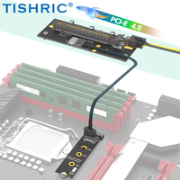 Carte Riser Externe TISHRIC M.2 M-Key 2230/2242/2260/2280 vers PCIe 4.0 x16 avec Câble Oculink SFF-8612/8611 et Alimentation ATX 6/24 Broches 32 Gbit/s