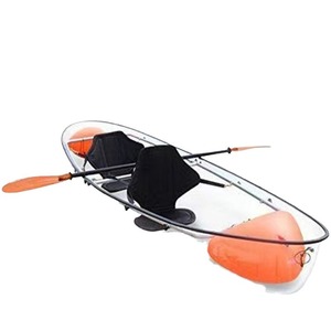 WOLANG 2.44m/3m/3.36m <strong>Double</strong> PC Transparent <strong>Kayak</strong> with LED Lights, Waterproof <strong>Clear</strong> <strong>Bottom</strong> Boat for Outdoor Sightseeing - Product Image 6