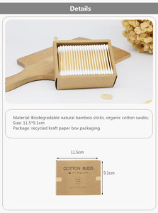 Hisopos de Algodón Orgánicos Naturales de Bambú de Doble Cabeza Redonda, Fabricados por OEM - Product Image 4