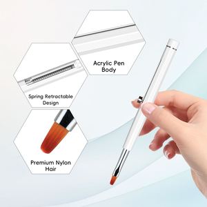 High-end Customized 6pcs <b>Set</b> Multi-function Nylon Cuticle Cuticle Pusher Nail Retractable Acrylic Nail Brush Nail Brush - Product Image 2