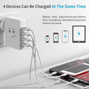 Chargeur GaN 4 ports TKT, station de charge rapide USB QC avec support pour appareil photo, <span class=keywords><strong>adaptateur</strong></span> de bureau 20W - Product Image 3