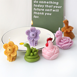 Flor suculenta Animal vela molde silicona Gallo/serpiente/flamenco/pato/gato herramienta DIY perfecto para decoración del hogar y regalo <span class=keywords><strong>de</strong></span> Festival único - Product Image 5