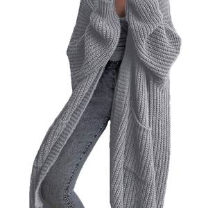 Nuovo <span class=keywords><strong>Cardigan</strong></span> lavorato a maglia a maniche lunghe stile <span class=keywords><strong>invernale</strong></span> da donna <span class=keywords><strong>Cardigan</strong></span> Casual a maglioni lunghi in tinta unita - Product Image 5