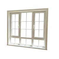 Fenêtre verticale fixe en alliage d'aluminium de style français, à rupture de pont thermique, double vitrage Low-E, design grille, insonorisée, pour villa de luxe