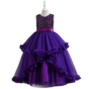 Customized New brand Embroidery glitter Christmas princess party dress for occasion girl