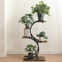 Kit galvanisé de support pour plantes d'intérieur moderne à 4 niveaux pour le bureau, la maison, le centre commercial, le jardin et les pots de fleurs.