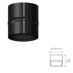 Modulo anti-condensa per stufa, nero vetrificato, 0/200 mm. - Product Image 2