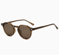 Nouvelle tendance de la mode, lunettes de soleil rétro unisexes, monture classique de petite taille, UV400, rondes, polarisées, légères, verres TAC, monture en acétate