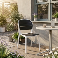 Chaises de cuisine modernes en plastique, chaises de salle à manger avec dossier creux, fauteuil de salle à manger empilable, dossier rayé