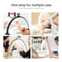 US AU UK EU Plug 65cm 75cm 28 pouces de haut Protection des yeux Lampe de table à ongles LED simple pour bureau à ongles Arc Half Moon Nail Light