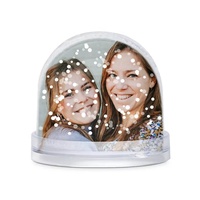 Cadre photo de Noël avec grande boule à neige personnalisée boule d'eau pailletée par sublimation avec dôme en plastique pour cadeaux