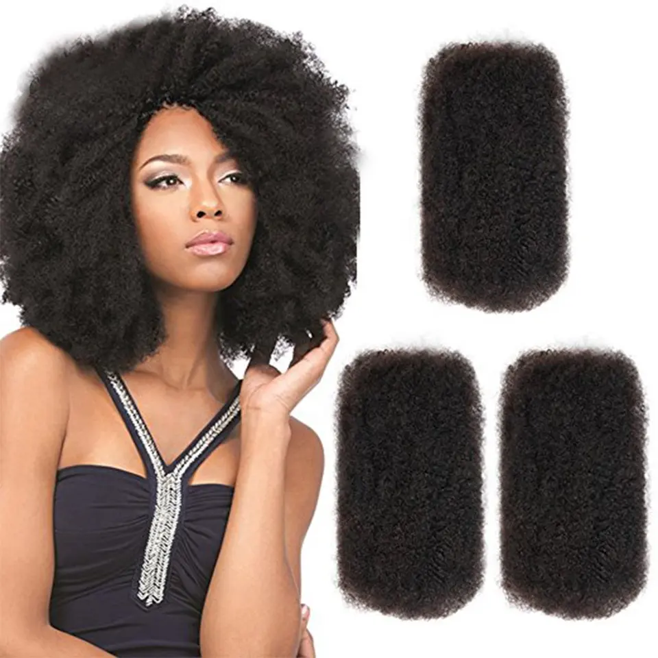 चिकना थोक काले महिलाओं के लिए ब्राजील के बालों रेमी एफ्रो गांठदार थोक मानव बाल ब्रेडिंग के लिए छल्ली गठबंधन बाल कुंवारी