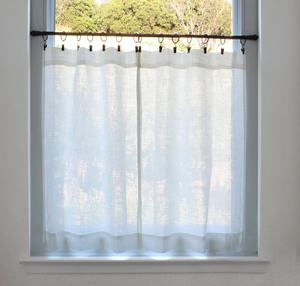 Chic Style Européen Café Rideaux Semi Sheer <span class=keywords><strong>Beige</strong></span> <span class=keywords><strong>Blanc</strong></span> 100% Rideaux En Lin Pour Salon - Product Image 1