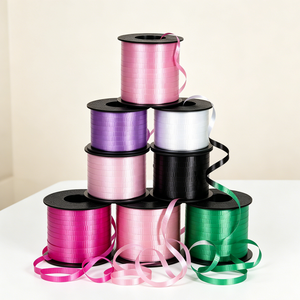 Custom 5mm Thick PP Curling <b>Ribbon</b> Roll 250-500 Yard Happy Birthday Printed Gift Wrapping <b>Ribbon</b> - Product Image 1
