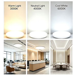 ไฟแผง LED ทรงกลมบางเฉียบ ตัวเรือนพลาสติก 3CCT/4CCT ติดตั้งบนพื้นผิว สำหรับใช้ภายในอาคาร 18W 24W 36W 48W - Product Image 3