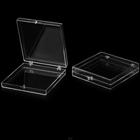 Boîtes de rangement 54 mm avec couvercles, présentoirs pour pierres précieuses, conteneurs transparents pour pièces de monnaie, mini cubes carrés en acrylique pour spécimens, étuis standard pour minéraux bruts