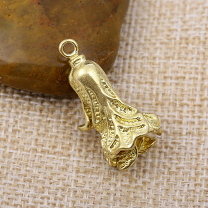 Colgante de repollo de latón chapado en oro de 18 quilates para la fabricación de collares, accesorios de joyería de forma irregular - Product Image 3