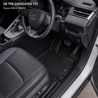 Tapis de sol de voiture de luxe en TPE 5D, ensemble complet de 3 tapis, noir, imperméable, écologique, inodore, garantie d'usine d'un an