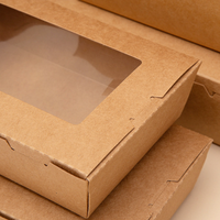 Emballage en papier kraft jetable de qualité supérieure, personnalisé et de qualité alimentaire, pour les boîtes de poulet frit et les contenants à emporter