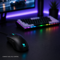 Clavier de jeu mécanique 61 touches et souris filaires, interrupteurs rouges, câble détachable, anti-ghosting 21 touches pour PC Gamer