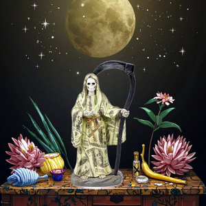 Figura de la Parca, Estatua de Resina 3D, Ángel con Túnica Arcoíris, Santa Muerte, Decoración para Jardín y Hogar, Modelo de Santa Muerte para Halloween - Product Image 5