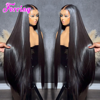 Wig Rambut Wanita Vietnam 100% Asli 13x4 Mewah 210% Super Double Drawn Wig Rambut Manusia Lurus Alami Berwarna Natural 5x5 Tanpa Lem