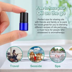 Botellas Roll-on de Vidrio con Recubrimiento de Color para Aceites Esenciales y Sueros para el Cuidado de la Piel, 1ml 2ml 3ml 5ml, Botellas Cosméticas Vacías con Rodillo de Acero Inoxidable - Product Image 4