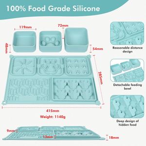 Juego de alimentación de silicona 4 en 1 prémium al por mayor para perros y gatos, comedero lento, tapete para lamer y tapete de rompecabezas, apto para lavavajillas, personalizado - Product Image 6