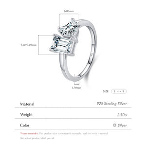 Sólido 925 Sterling Silver <span class=keywords><strong>Promise</strong></span> Jóias Esmeralda Coração Cut Sparkle Claro CZ Moda Anéis Para As Mulheres Bandas de Noivado Do Casamento - Product Image 3