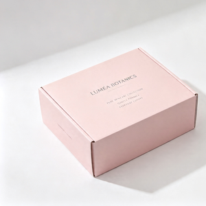 Boîte d'expédition en carton ondulé biodégradable pour marque de beauté végane, impression personnalisée à l'encre de soja, pelliculage mat, revêtement UV, ouverture à bande déchirable - Product Image 2