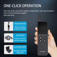 Headset Walkie Talkie Nirkabel Kelas Museum dengan Peredam Kebisingan Aktif (ANC) Logo Kustom Bahan ABS/PC Hitam untuk Tur Edukasi