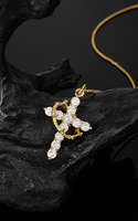 Collier en argent sterling européen et américain S925 avec accessoires de mode Moissanite Cross Crown