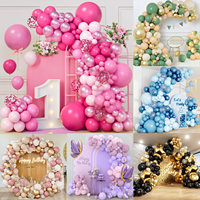 Kit de Guirlande d'Arche de Ballons en Latex Colorés pour Anniversaire Mariage, Ensemble de Décoration Joyeux Anniversaire, Kits de Guirlandes de Ballons de Fête